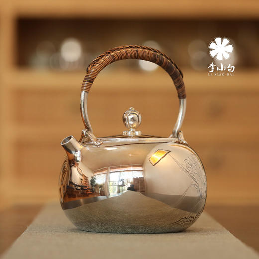 李小白银壶 纯银9999烧水壶 银壶烧水壶 烧水银壶 银壶 茶壶 兰花壶 商品图1