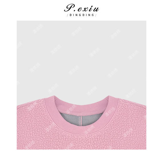 松弛减龄侧拉链颗粒绒感厚款圆领长袖卫衣M9212 商品图3