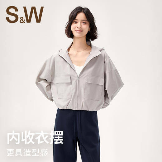 【sw速惟】连帽运动休闲外套女复古防水夹克防风登山服1500 商品图2