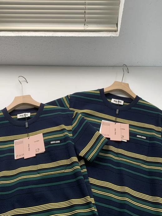 【xjwm1】早春系列！女士时尚条纹撞色复古棉质圆领短袖T恤！！ 商品图3