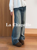 专柜实拍【美式高阶感】拉夏贝尔/La Chapelle复古水洗磨白牛仔裤高腰遮胯显瘦直筒阔腿裤 商品缩略图3