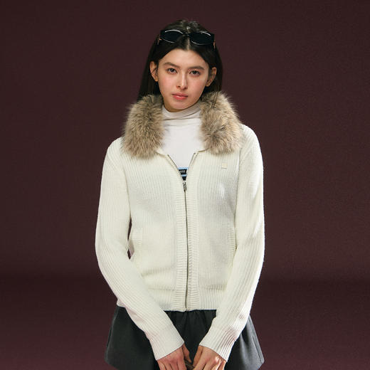 Ariseism 美式复古高级感毛领开衫毛衣外套女秋冬新款加厚上衣 商品图2