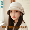 丁摩 赫本风卷边蝴蝶结羊毛渔夫帽子女韩国秋冬轻奢保暖礼帽盆帽潮5ZF-3126 商品缩略图2
