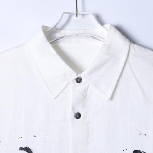 2618012SDSA男士秋冬新款痞帅男装潮牌高街泼墨印花设计长袖衬衫百搭时尚 商品图2