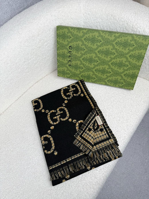 秋冬特惠💰280 古驰围巾【秋冬新款，GG时髦复古双面羊毛围巾！！】 商品图2