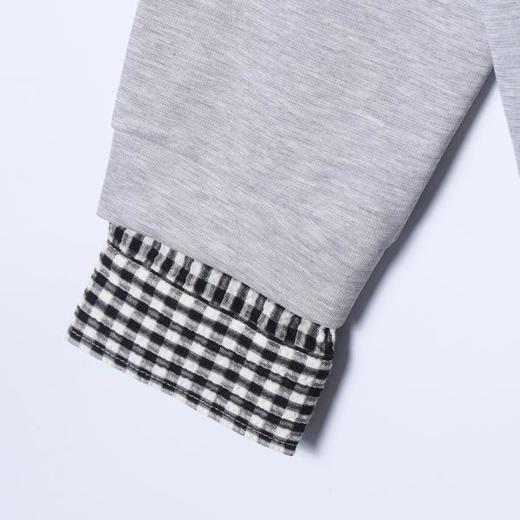 2616009SDSA男士秋冬新款痞帅男装韩版格子拼接翻领假两件卫衣百搭宽松 商品图4