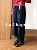 专柜实拍【小众设计感】拉夏贝尔/La Chapelle高腰松紧时髦撞色休闲裤小个子显瘦直筒裤 商品缩略图7