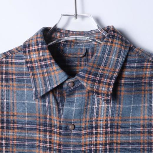 88551SDSA男士秋冬新款痞帅男装极简风休闲撞色格子翻领长袖衬衫百搭 商品图2