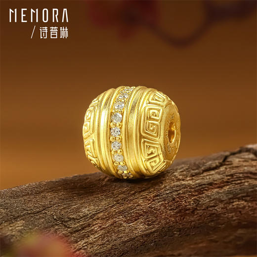 【新品首发】足金回纹钻石3D转运珠 可搭手绳手串过节送女士 MEMORA诗普琳HP843701 商品图3