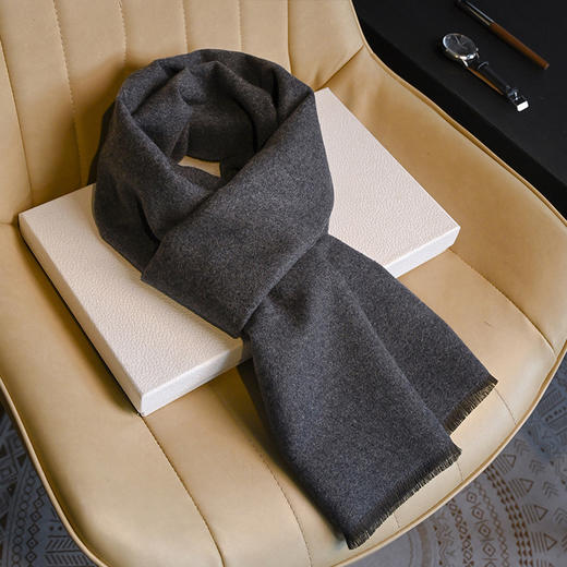 丁摩 中国红大红色本命年含羊毛围巾男女冬季送礼物围脖5ZF-294 商品图2