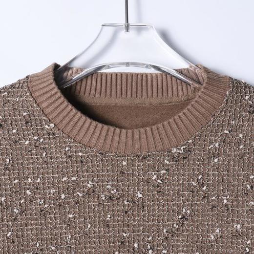 9555SDSA男士秋冬新款痞帅男装时尚复古拼接格子圆领卫衣百搭宽松上衣 商品图2