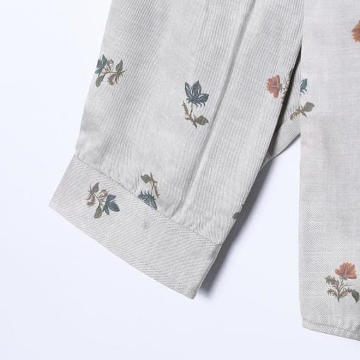 87177SDSA男士秋冬新款痞帅男装时尚撞色植物花卉翻领长袖衬衫百搭衬衣 商品图4