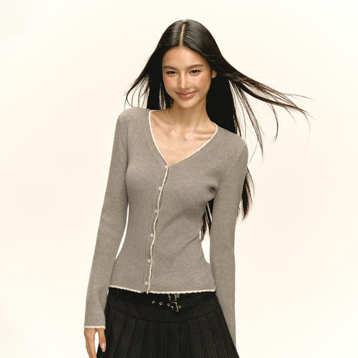 Ariseism 美式复古高级感针织开衫女秋冬新款内搭打底上衣 商品图0