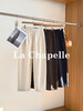 专柜实拍【小众设计感】拉夏贝尔/La Chapelle高腰松紧时髦撞色休闲裤小个子显瘦直筒裤 商品缩略图1