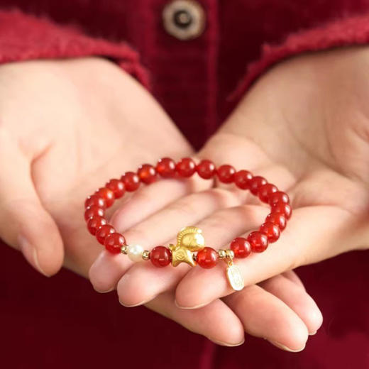 【红玛瑙纯银小马手链】赤玉红颜 福运延绵，招财生肖马 马上有钱，一抹吉祥喜庆中国红 红云本命年 商品图6