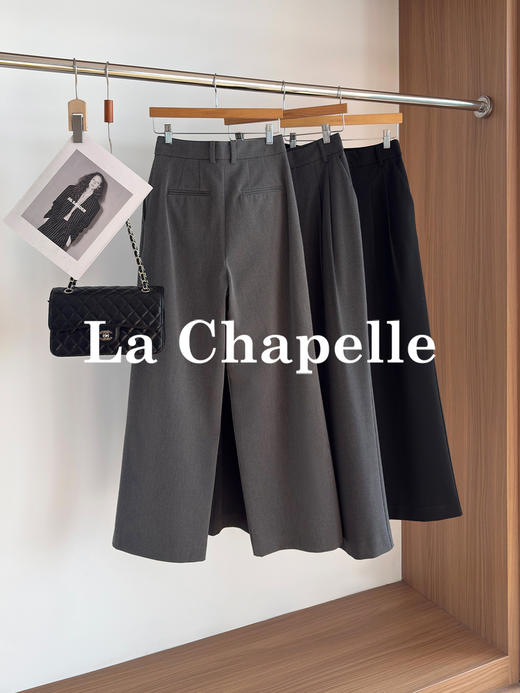 专柜实拍【垂感通勤西裤】拉夏贝尔/La Chapelle实穿百搭/长期主义高腰压褶通勤显瘦休闲长裤 商品图1