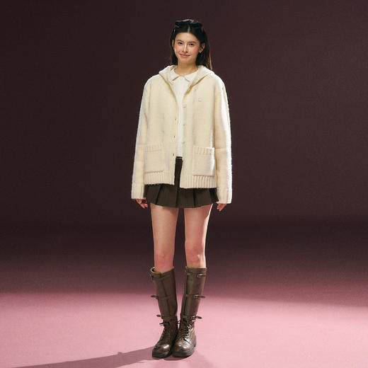 Ariseism 美式复古可拆卸夹棉内胆毛衣外套女秋冬新款加厚上衣 商品图3