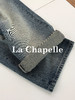 专柜实拍【美式高阶感】拉夏贝尔/La Chapelle复古水洗磨白牛仔裤高腰遮胯显瘦直筒阔腿裤 商品缩略图7