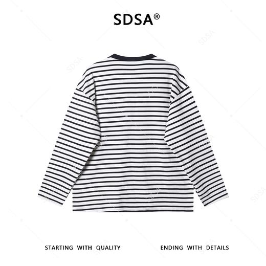 31091SDSA男士秋冬新款痞帅男装简约撞色条纹半纽扣圆领长袖T恤百搭潮 商品图5
