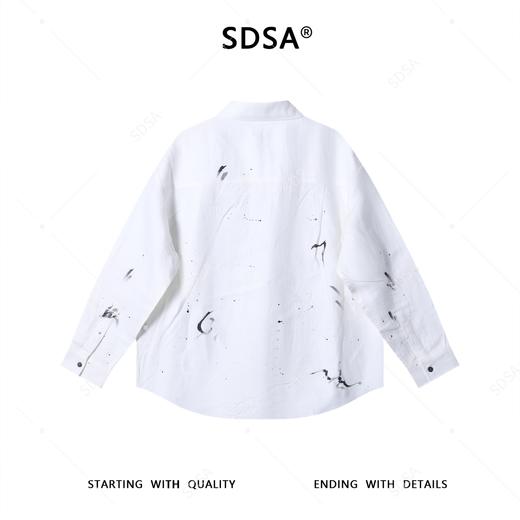 2618012SDSA男士秋冬新款痞帅男装潮牌高街泼墨印花设计长袖衬衫百搭时尚 商品图5