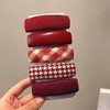 丁摩 【5个装】红色格纹海绵布艺发夹碎发刘海夹高级感侧边发卡头饰女5ZF-1211 商品缩略图1