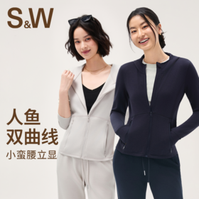 【sw速惟】保暖户外短款连帽开衫修身显瘦运动外套1431