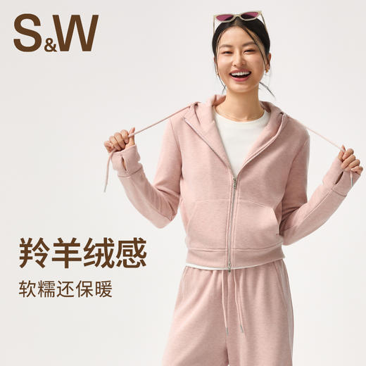 【sw速惟】绒感运动连帽户外休闲秋冬保暖外套1443 商品图4