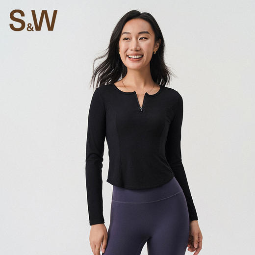 【sw速惟】半开拉链设计户外运动长袖显瘦亲肤上衣S4AW4162 商品图2