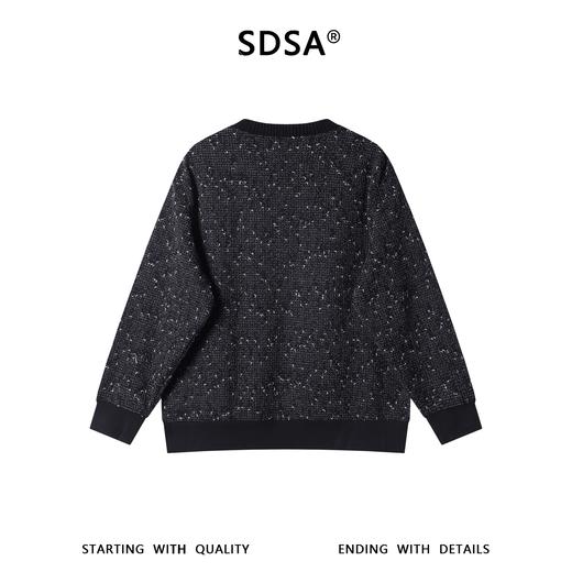 9555SDSA男士秋冬新款痞帅男装时尚复古拼接格子圆领卫衣百搭宽松上衣 商品图5