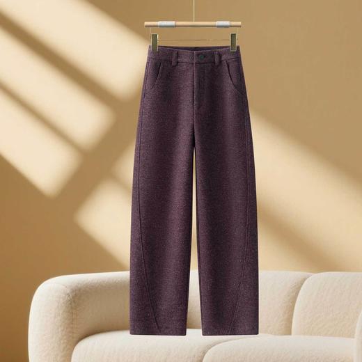 丁摩 羊毛阔腿裤女新款秋冬香蕉镰刀裤弯刀裤冬季加厚毛呢裤子5ZF-2650 商品图2