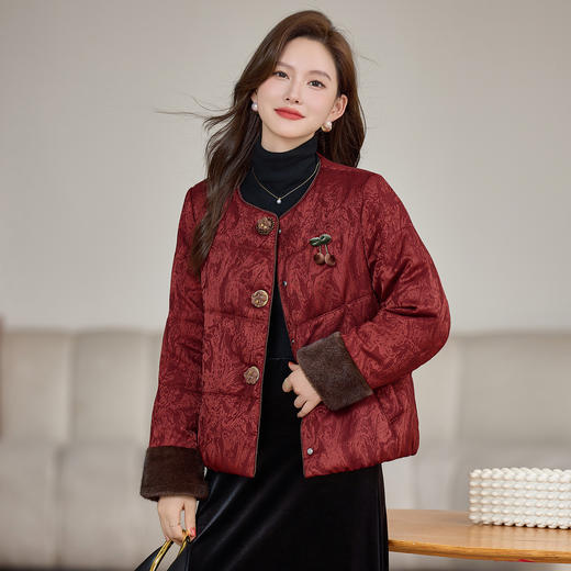 丁摩 冬装高端【石墨烯红外云绒】棉袄外套新款秋冬羽绒棉服端庄大气棉衣女5ZF-9981 商品图1