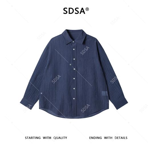61059SDSA男士秋冬新款痞帅男装极简风竖纹设计长袖衬衫百搭时尚衬衣 商品图1
