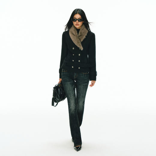 Ariseism 美式复古高级感短双排扣外套女冬季新款修身上衣 商品图3