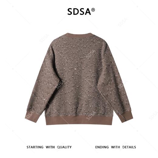 9555SDSA男士秋冬新款痞帅男装时尚复古拼接格子圆领卫衣百搭宽松上衣 商品图5