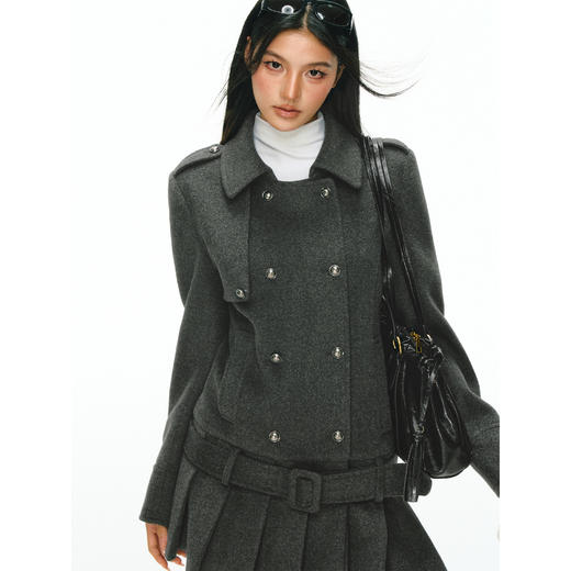 Ariseism 美式复古高级感毛呢连衣裙女秋冬新款裙子 商品图2