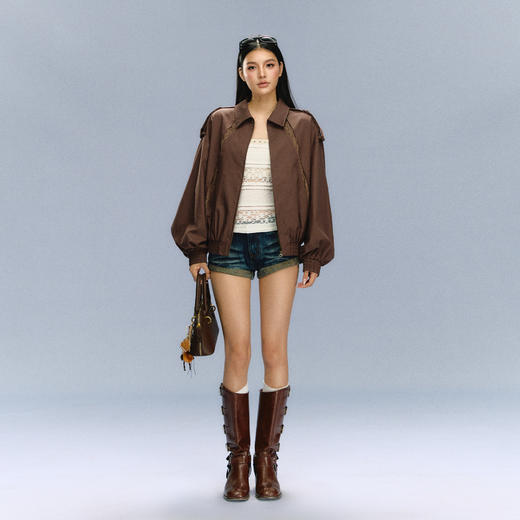 Ariseism 美式复古高级感短外套女冬季新款上衣 商品图3