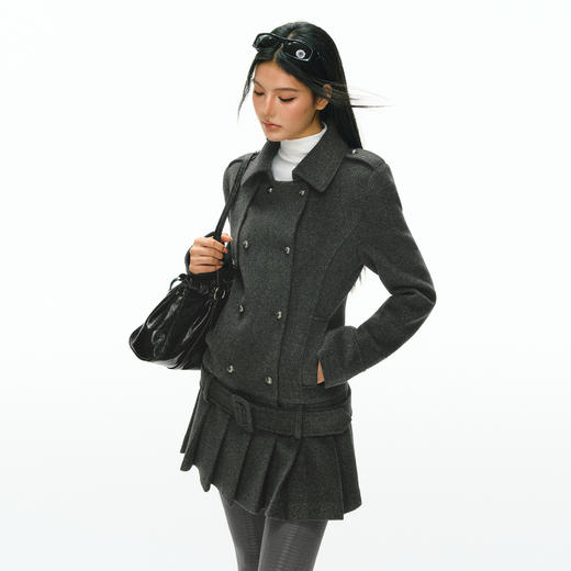 Ariseism 美式复古高级感毛呢连衣裙女秋冬新款裙子 商品图1