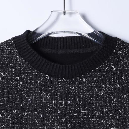 9555SDSA男士秋冬新款痞帅男装时尚复古拼接格子圆领卫衣百搭宽松上衣 商品图2