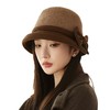 丁摩 赫本风卷边蝴蝶结羊毛渔夫帽子女韩国秋冬轻奢保暖礼帽盆帽潮5ZF-3126 商品缩略图3