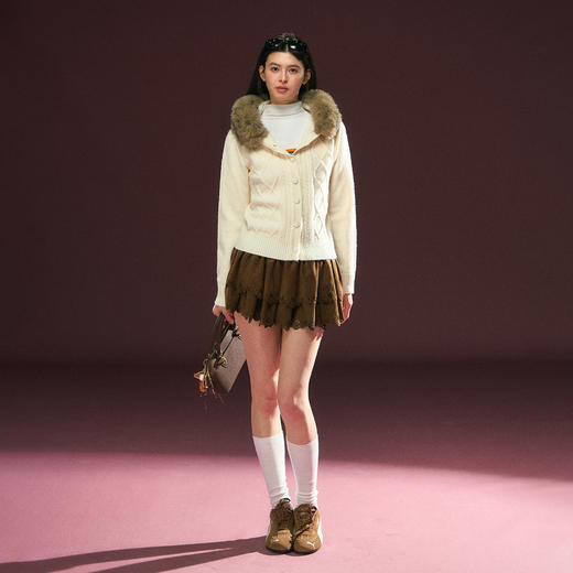 Ariseism 美式复古高级感绞花毛衣外套女秋冬新款加厚上衣 商品图3