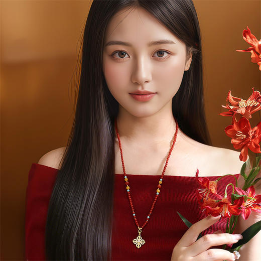 【新品首发】黄金足金金刚杵挂坠镶嵌钻石 祥瑞图腾女士礼物 MEMORA诗普琳LP448201 商品图1