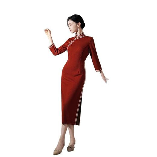 妈妈修身年轻款改良优雅旗袍淑女GX81113 商品图4