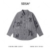 SDSA男士秋冬新款痞帅男装时尚撞色格子泼墨长袖衬衫百搭晕染衬衣 商品缩略图0