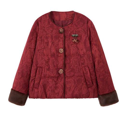 丁摩 冬装高端【石墨烯红外云绒】棉袄外套新款秋冬羽绒棉服端庄大气棉衣女5ZF-9981 商品图4