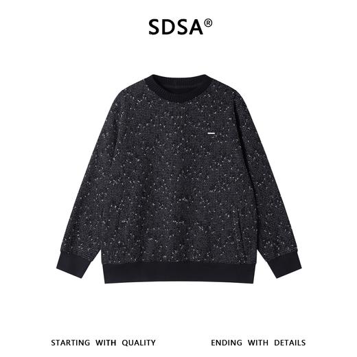 9555SDSA男士秋冬新款痞帅男装时尚复古拼接格子圆领卫衣百搭宽松上衣 商品图1