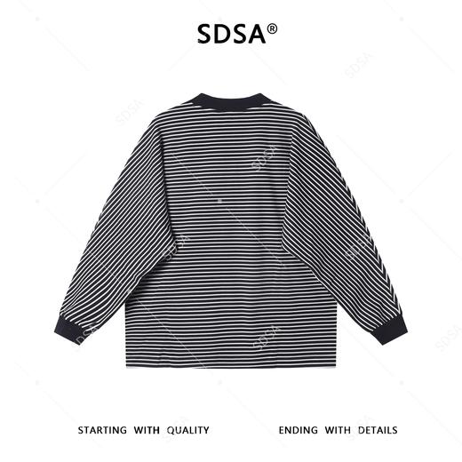 38969SDSA男士秋冬新款痞帅男装休闲百搭撞色条纹缝线圆领长袖T恤宽松 商品图5