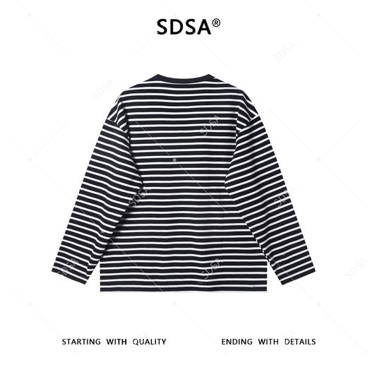 31091SDSA男士秋冬新款痞帅男装简约撞色条纹半纽扣圆领长袖T恤百搭潮 商品图5