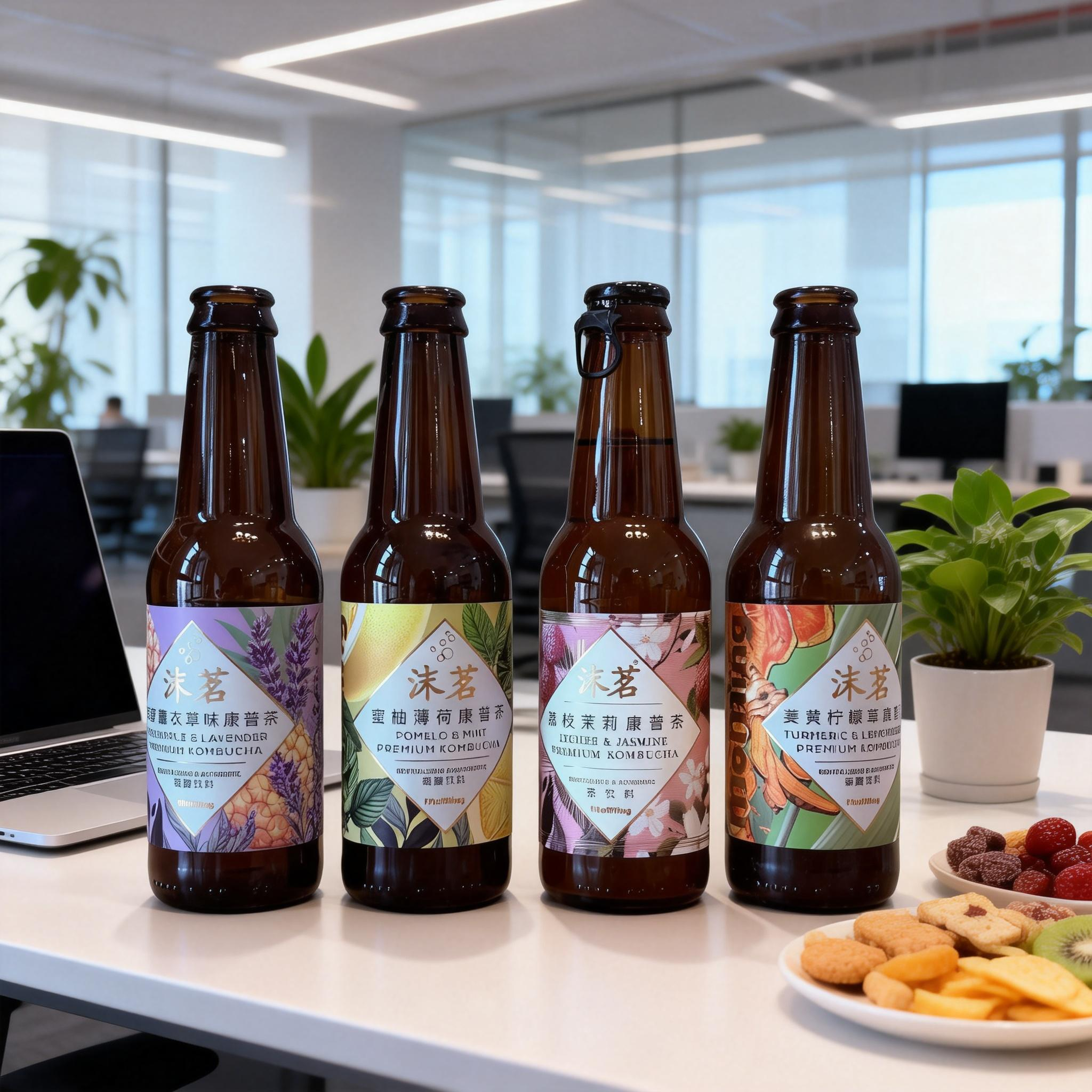 沫茗姜黄柠檬草/蜜柚薄荷/菠萝薰衣草/荔枝茉莉康普茶230ml