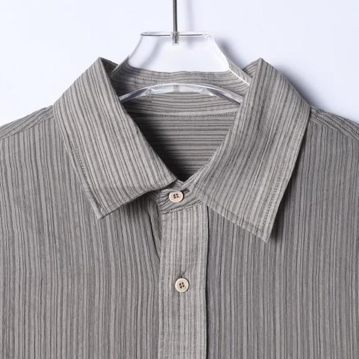 61059SDSA男士秋冬新款痞帅男装极简风竖纹设计长袖衬衫百搭时尚衬衣 商品图2