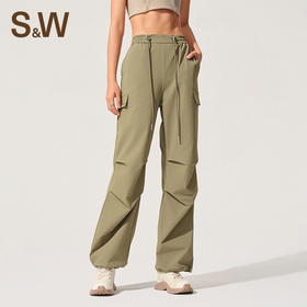 【sw速惟】运动休闲工装风高腰直筒防风防泼水长裤 6149